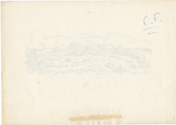 Рыбченков Борис Фёдорович. Михайловское. Вид на господский дом и строения